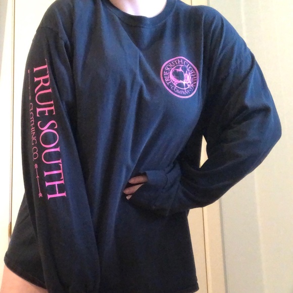 True south 2XL sweater pink and navy - Picture 2 of 5